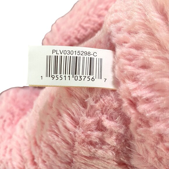 Valentine Pink Teddy Bear Plush 14" Smiling Hearts Love Gauzy Bow Girl Gift - Picture 9 of 10